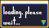 A window box style stamp with 'loading, please wait...' written inside.